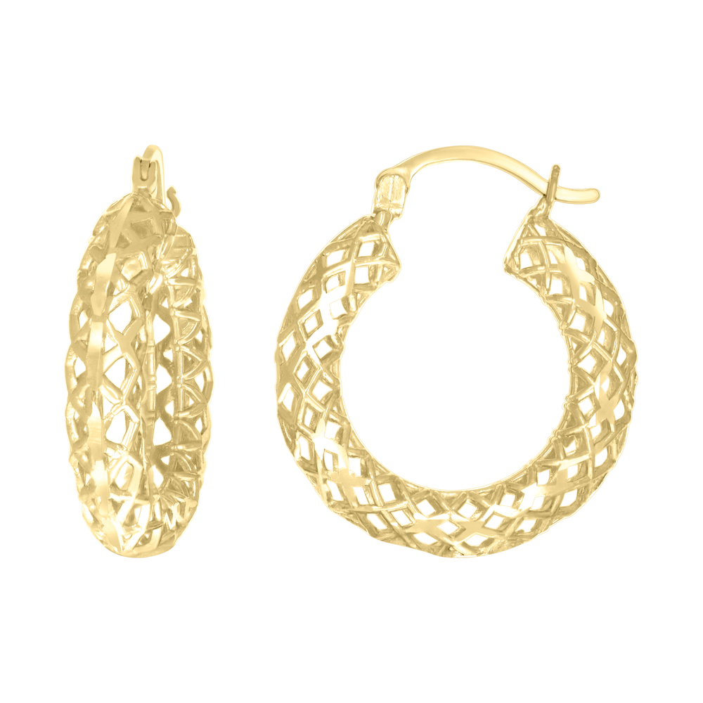 10kt 10k Yellow Gold Womens Hollow Round Hoop Earrings